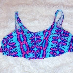 YMI Pink Blue Tye Dye Bathing Suit Bikini Top Size X-Large